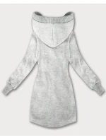 Světle šedá dámská mikina se svetrovými vsadkami LHD (AMG-172A)