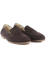 Dámské semišové mokasíny z hnědé kůže Vinceza 18122