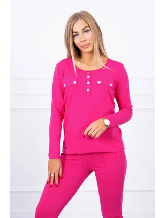 Sada s knoflíkovým výstřihem fuchsiová Sada s knoflíkovým výstřihem fuchsiová