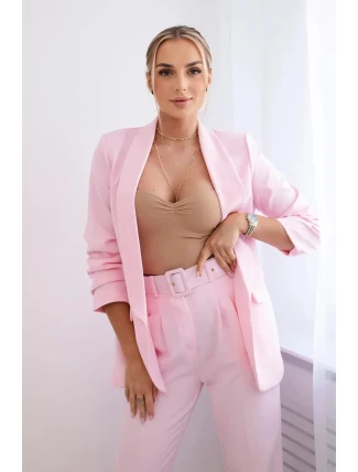 Elegantní souprava saka a kalhot cukrově růžová Elegantní souprava saka a kalhot cukrově růžová