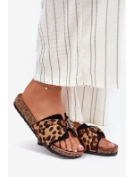 Dámské sandály na korkové platformě panterka Mevuna