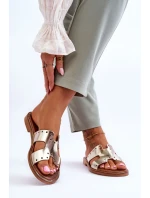 Dámské sandály s ozdobnými výřezy zlato Emily