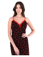 Dámská košilka 01/127 černá se srdíčky - Karol