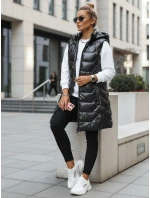 Dámská prošívaná vesta s kapucí tmavě šedá FashionStreet TY5338