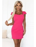 118-9 Mini šaty s krásným výstřihem - ČERVENÉ