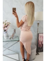 Sukienka asymetryczna ciemny pudrowy róż