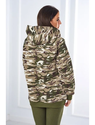 3dílná souprava Vřesoviště  halenka, top a legíny khaki + ecru