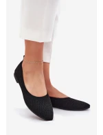 Síťované Textilní Baleríny Dámské Černé Sarina