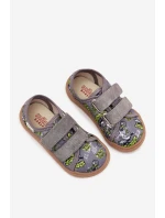 Pantofle Barefoot Chlapecké S Grafikou Milami Šedé Saphira