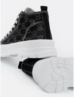 Praktické  tenisky černé dámské platforma