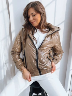 Dámská prošívaná bunda METALIC camel FashionStreet TY3409