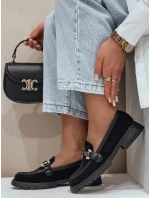Dámské mokasíny s plochou podrážkou LOFINKA black FashionStreet ZY0798