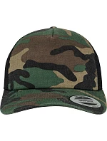Flexfit 6606C/6606CA 5 panelová Trucker kšiltovka "Camo" 55.606C wood camo/black