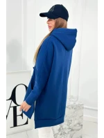 Zateplená mikina s bočními rozparky z džínoviny