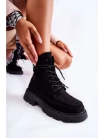 Dámské semišové kozačky zavazované Černá Vanita Dámské semišové kozačky zavazované Černá Vanita