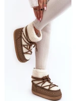 Dámské zateplené sněhule hnědé Rohes