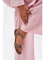 Zazoo 40182 Kožené Dámské Sandály Tmavě Béžové