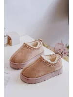 Sněhule Dětské Kotníkové Na Platformě Zateplené Kožešinou Béžové Vilabria