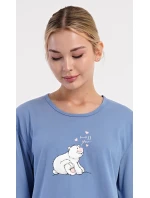 Dámské pyžamo dlouhé Méďa a tučňák