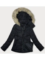 Černá krátká prošívaná dámská zimní bunda J Style (5M3153-392)