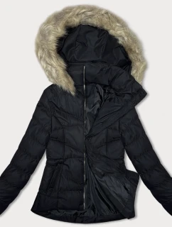 Černá krátká prošívaná dámská zimní bunda J Style (5M3153-392)