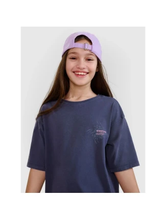 Dívčí tričko oversize s potiskem 4F 4FJWSS25TTSHF1853-22S