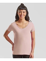 Fruit of the Loom Lady-Fit Iconic 150 V-Neck T Dámské tričko s výstřihem do V 16.1444 fuchsia