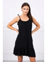 Šaty s tenkým páskem černé