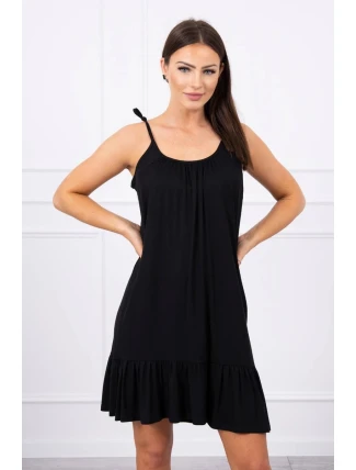 Šaty s tenkým páskem černé