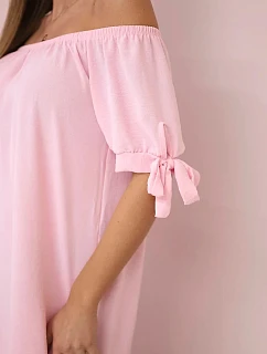 Šaty svázané na rukávech světle pudrově růžová