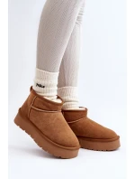 Módní semišové nízké sněhule Camel Nucca