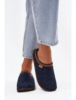 Dámské pantofle s výšivkou Inblu NL000009 tmavě modré