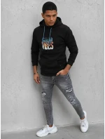 Pánská zateplená mikina s kapucí černá FashionStreet BX5377