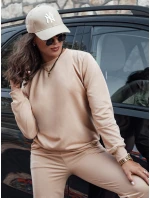 MILIAN dámská tmavě béžová tepláková souprava FashionStreet AY1107