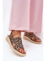 Zazoo 40392 Kožené Sandály Dámské Leopardí Hnědé