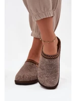 Ženské pantofle s výšivkou Inblu NL000009 tmavě béžové