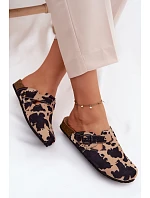 Kožené semišové pantofle Mule s přezkou v kravích skvrnách Zazoo 1905