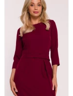 S425 Šaty s volánkem - bordó S425 Šaty s volánkem - bordó