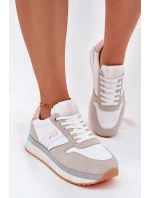 Dámské semišové tenisky Big Star HI-POLY SYSTEM – béžovo-bílé