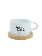 KÁVOHOLIK - bílý hrníček makronka 200 ml