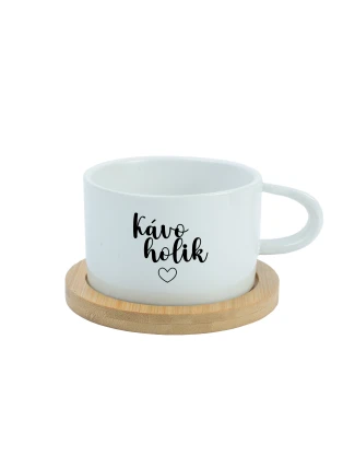 KÁVOHOLIK - bílý hrníček makronka 200 ml