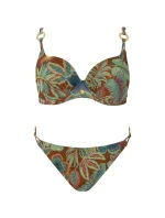Dámské dvoudílné plavky Mykonos 2 S936MN2 zelené se vzorem - Self Dámské dvoudílné plavky Mykonos 2 S936MN2 zelené se vzorem - Self