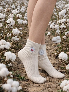 Dámské přírodní ponožky 100% bavlna 201