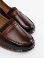 Zajímavé dámské  polobotky hnědé na klínku