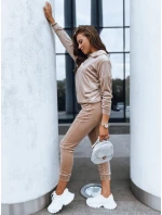 Dámský béžový velurový komplet SO COMFY FashionStreet AY0883 Dámský béžový velurový komplet SO COMFY FashionStreet AY0883