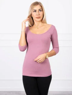 Halenka s kulatým výstřihem tmavě růžová