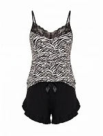 Pyžamo Zebra Top 1/2 Black - Donna Pyžamo Zebra Top 1/2 Black - Donna
