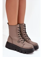 Dámské workery na platformě – tmavě béžové Vinceza 58588