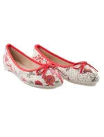 Červené balerínky s květy