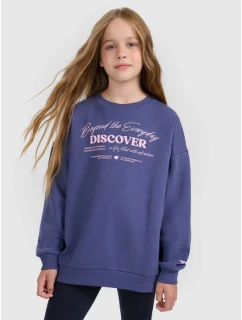 Dívčí mikina oversize bez kapuce 4F 4FJRAW25TSWSF2428-33S